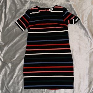 Worn Once Colorful Stripped Short Sleeve Dress